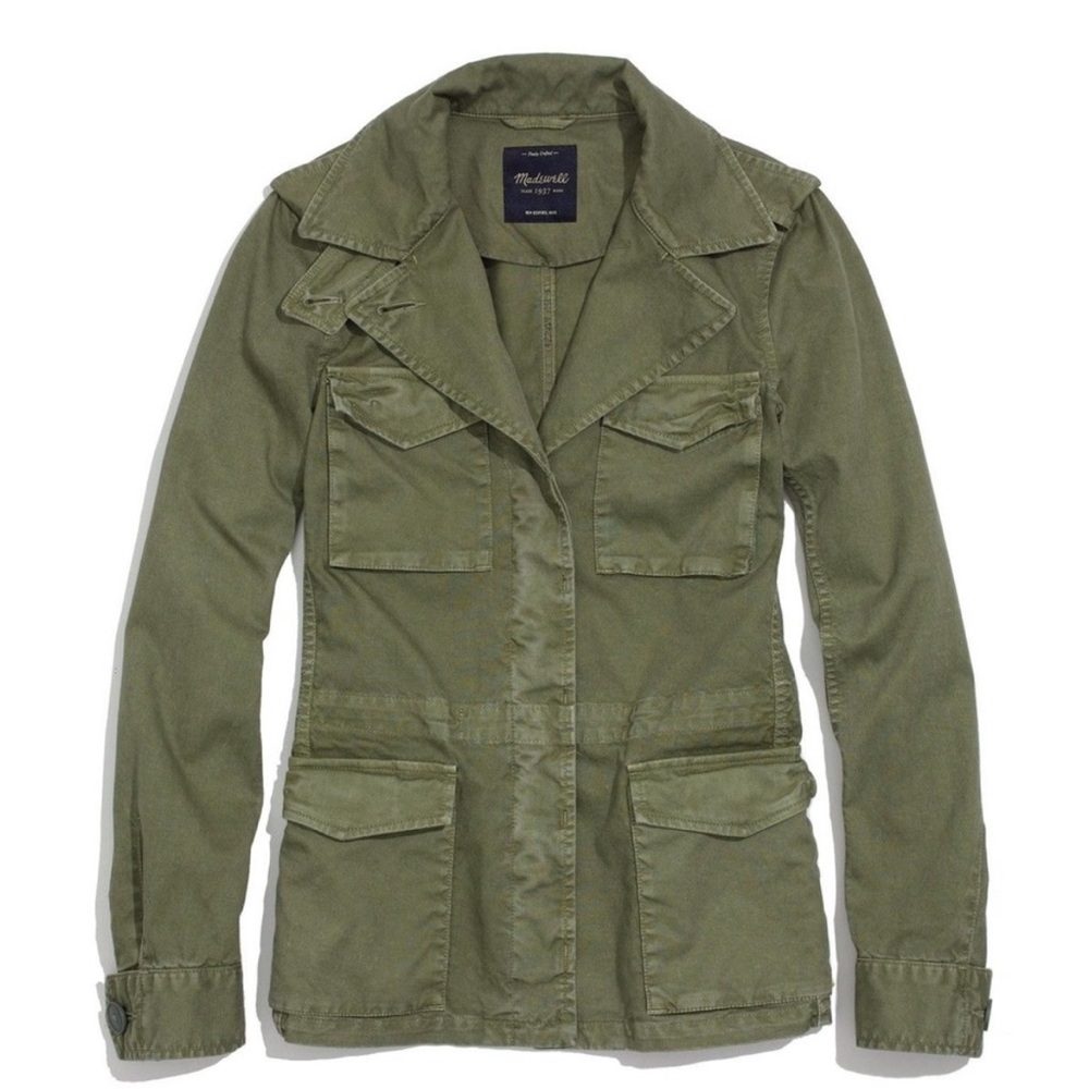 Madewell Outbound Utility Jacket in olive green, women S